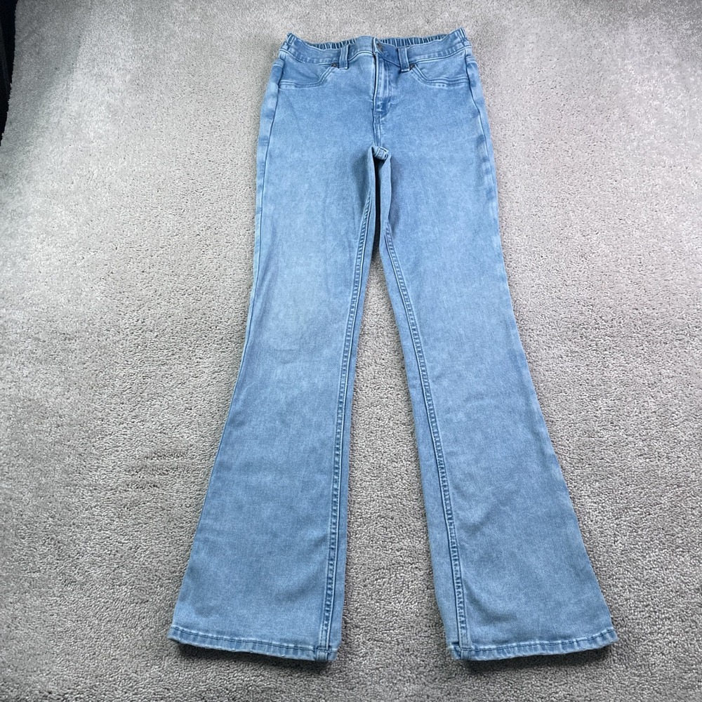 Aerie Jeans Women Small Blue Flare Mid‎ Rise Light Wash Stretch Denim Boho